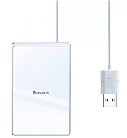 БЗУ Wireless Charger Baseus Card Ultra-Thin 15W с кабелем USB 1 м Silver