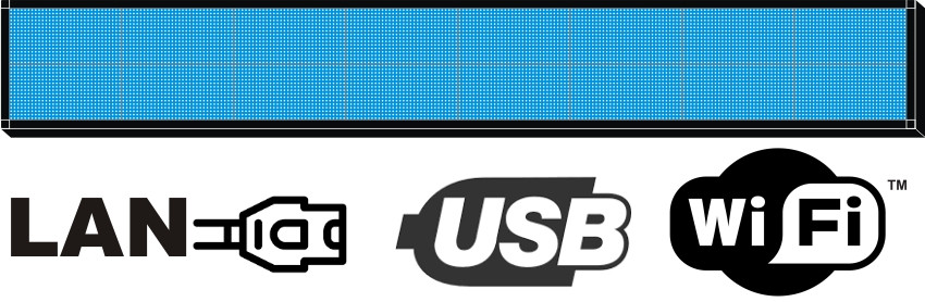 Бігуща строка  32х256см. (табло, екран) синя світлодіодна, фото 1