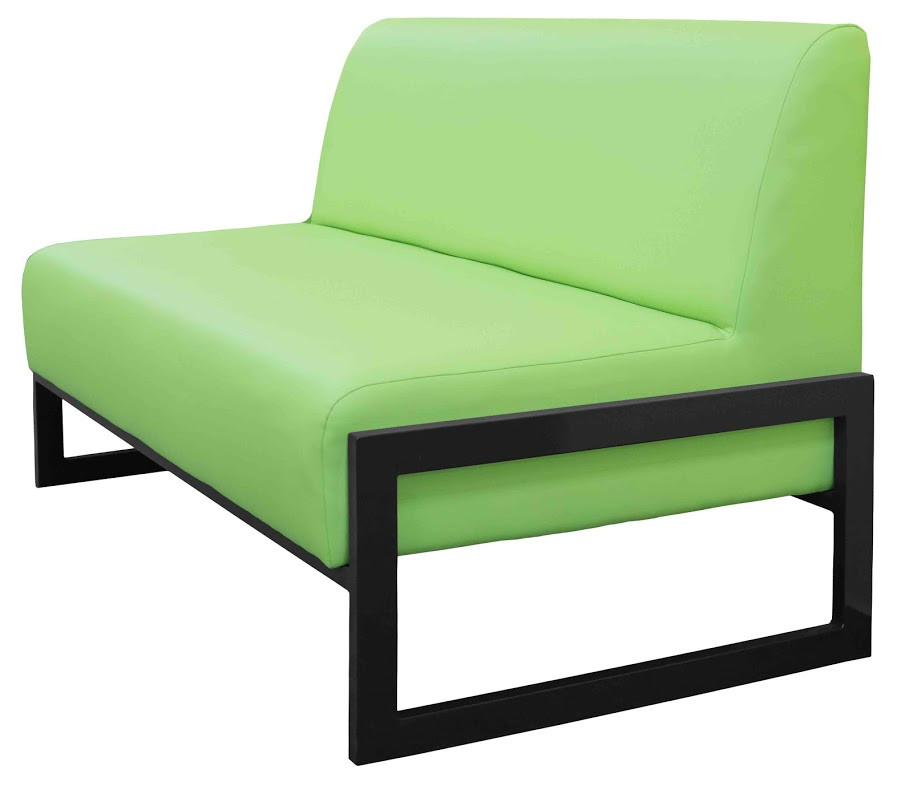 Диван офісний Квадро двомісний каркас метал шкірозамінник Zeus Deluxe Light Green, 140х75х85 см (Richman ТМ)