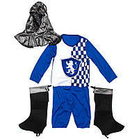 Дитячий карнавальний костюм лицар, зріст 92-104 см, синій, віскоза, поліестер (091032A)