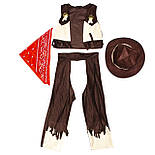 Дитячий карнавальний костюм ковбой, зріст 110-120 см, коричневий, віскоза, поліестер (091037B), фото 2