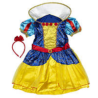 Детский карнавальный костюм Белоснежка, рост 92-104 см, желтый, вискоза, полиэстер (091052A)