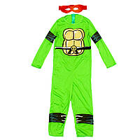 Детский карнавальный костюм черепашка-2, рост 110-120 см, зеленый, вискоза, полиэстер (091097B)