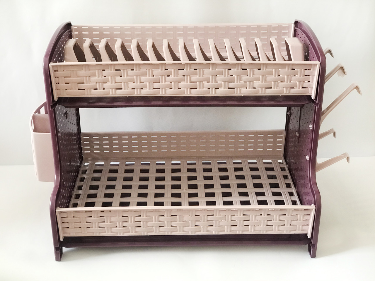 Сушка для посуду Kastamonu plastik "Rattan Dish" 2 яруси (пудра), K0731