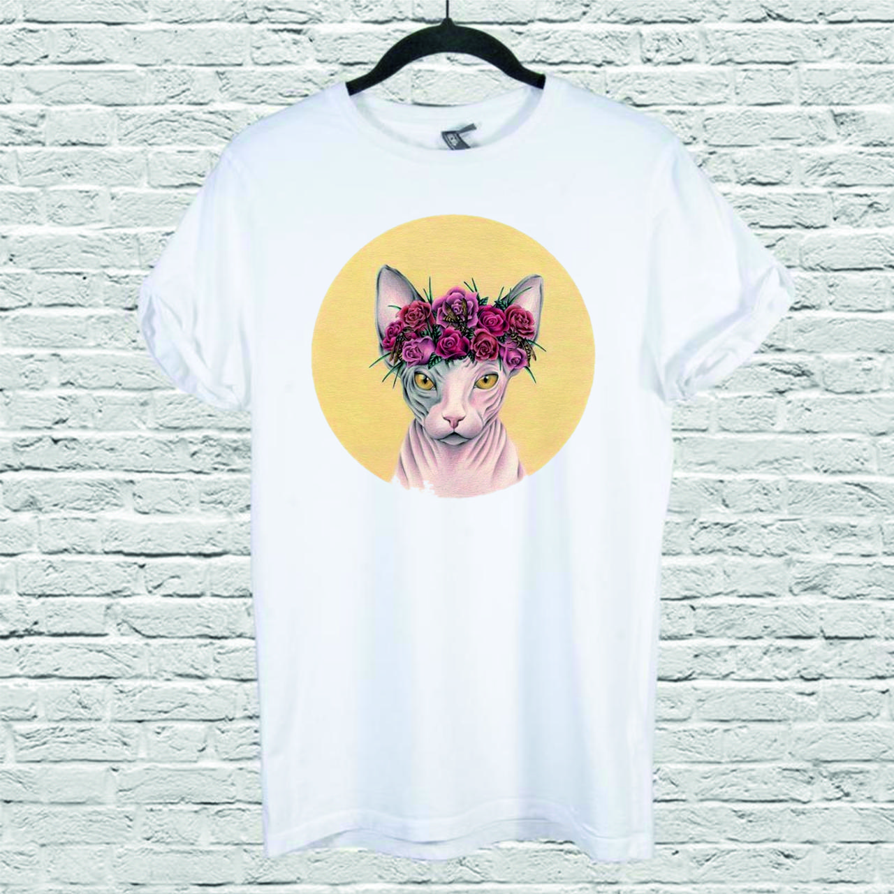 Футболка YOUstyle Sphynx cat flowers 0059 XL White