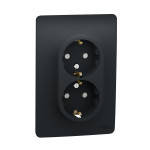 Unica NEW Розетка із заземленням подвійна антрацит