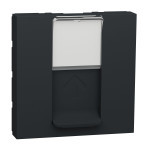 Unica NEW Вимикач кнопковий 2 кл антрацит 2 модулі