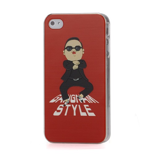 Прикольний пластиковий чохол на iPhone 4S Gangnam Style, червоний