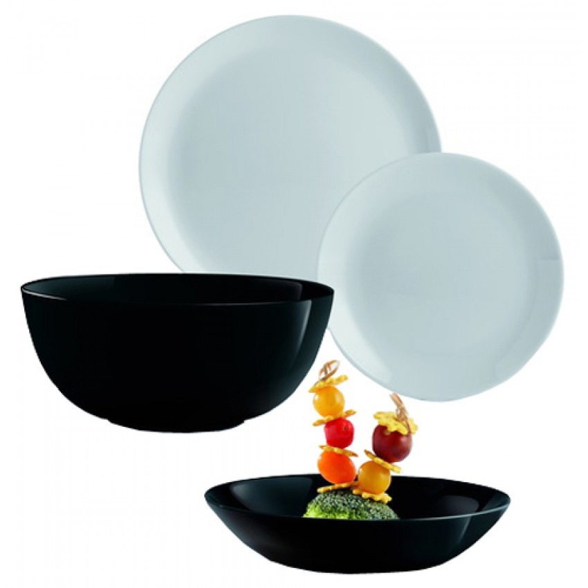 Сервіз столовий Luminarc Diwali BLACK & GRANIT 19 предметів 4358P LUM