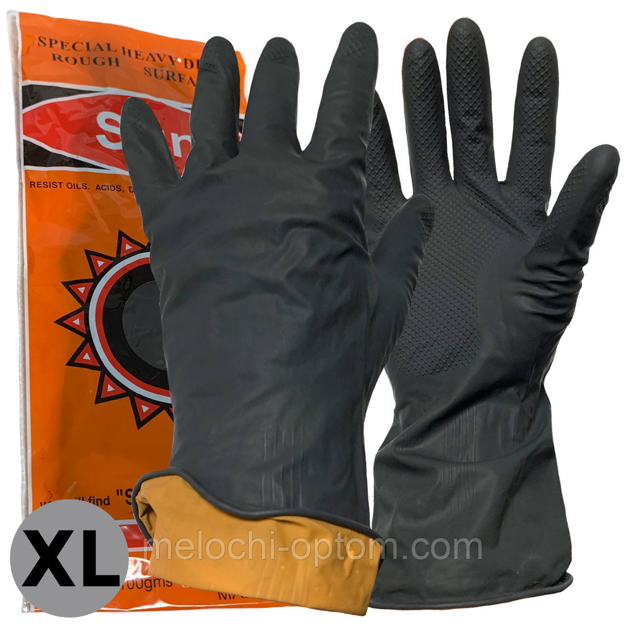 Рукавички робочі гумові ХІМЗАХИСТ розмір XL, для кислотних робіт