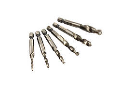 Набір з 6 свердел мітчиків для нарізання різьблення M3 - M10 , 6- гранні