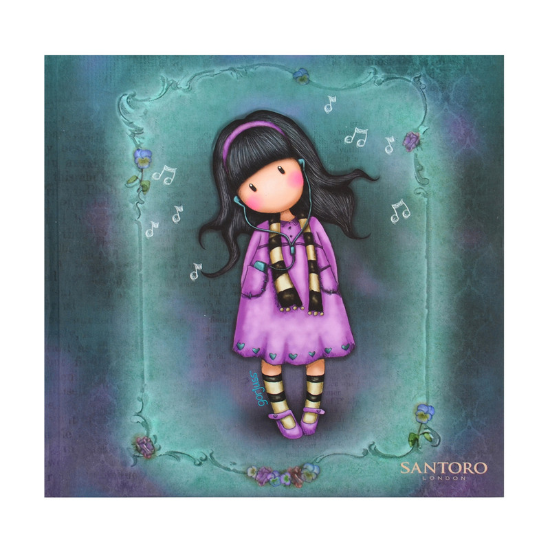 Записна книга блокнот 60л YES 200x200/60 в клітку софт-тач мат Santoro Little song (151556)