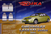 Авточехлы Chevrolet Lacetti 2003- (седан)(чёрный) Nika