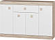 Комод у вітальню з дверцятами, на телескопах Соната-7 дуб сонома/білий 140х38х93.5 см Еверест, фото 3