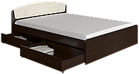 Кровать Астория 160х200 с двумя ящиками + МАТРАС венге комби Эверест