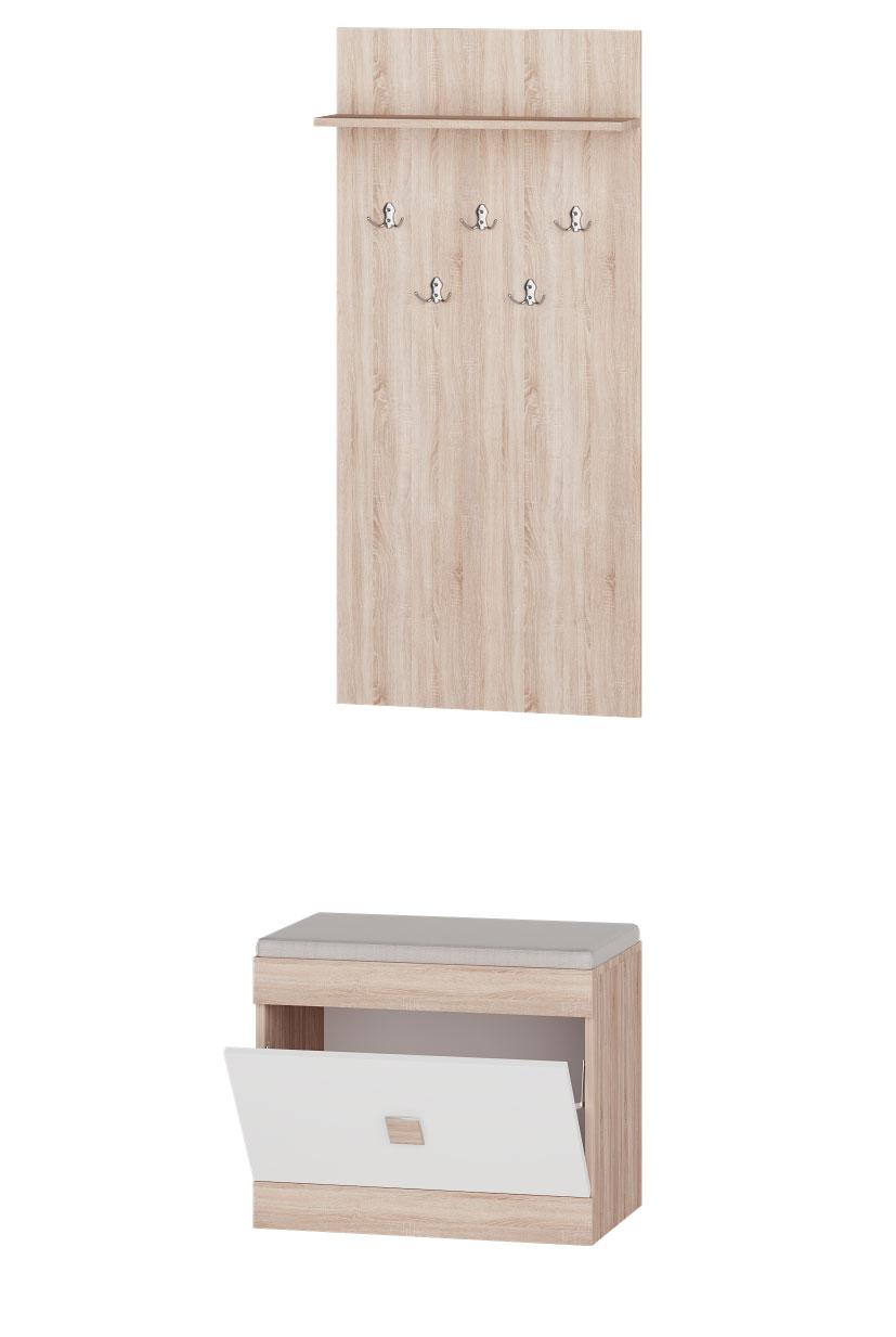 Передпокій Соната 2 сонома + білий Еверест 50х38х208 см., фото 1