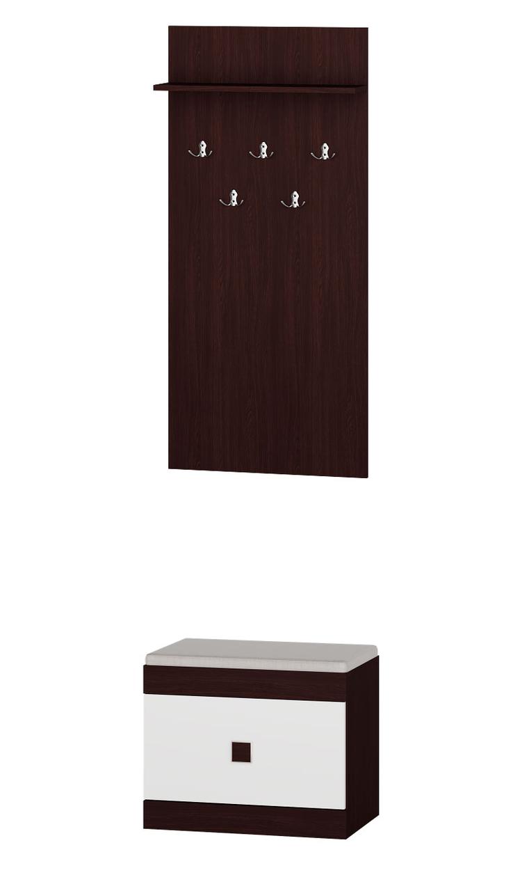 Передпокій Соната 2 венге + білий Еверест 50х38х208 см., фото 1