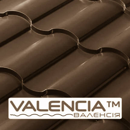 Металочерепиця VALENCIA 400/20 — Сталекс 0,45 мм, PEMA RAL 8019 Сталь-Optima Steel, фото 1