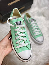 Жіночі текстильні бірюзові м'ятні низькі кеди конверси Converse на шнурівці конверс all star All Star ол ст, фото 6