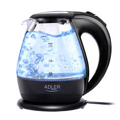 Чайник електричний скляний Adler AD 1224 1.5 л Black