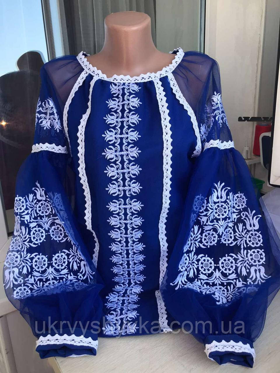 Блузка святкова "Симфонія" синя