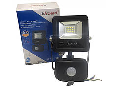 Прожектор 10 Вт 6500K 800Lm IP65 LEZARD з датчиком руху, алюмінієвий корпус, світлодіодний, PAL6510S Лезард