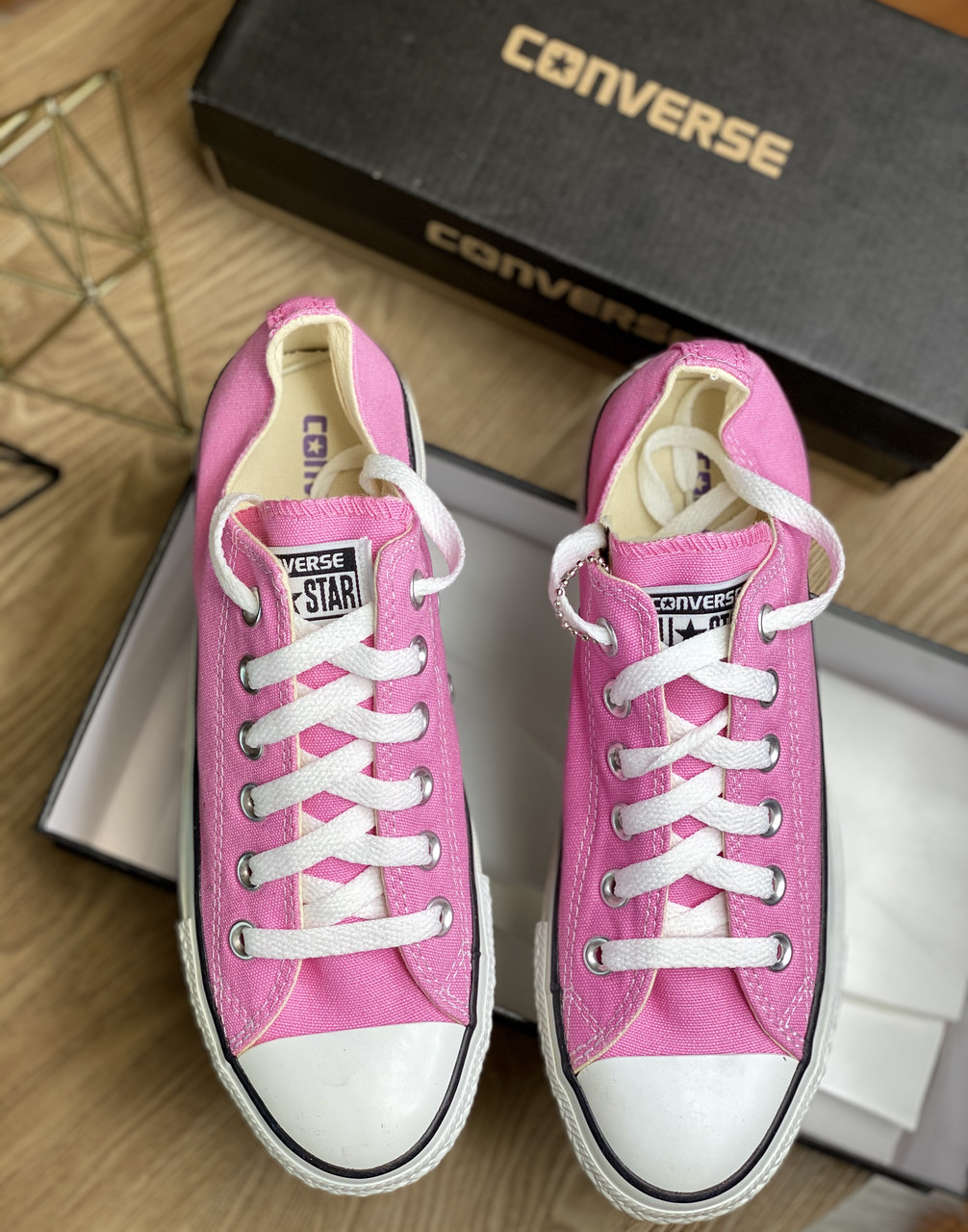 Жіночі текстильні низькі рожеві кеди конверси Converse на шнурівці All Star ол стар малинові ал стар