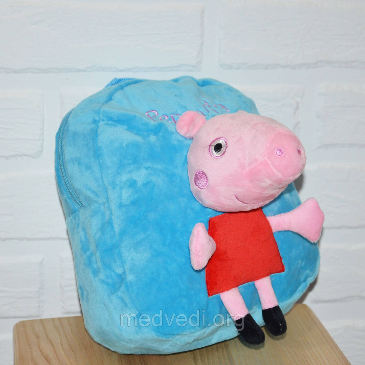 Дитячий синій рюкзак для хлопчика свинка