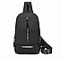 Молодіжний рюкзак на одне плече з висновком для кабелю USB, сірий, фото 2