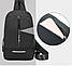 Молодіжний рюкзак на одне плече з висновком для кабелю USB, сірий, фото 4