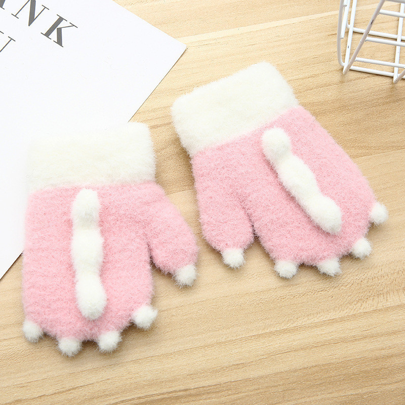 Рукавиці дитячі утеплені, зимові, рожеві, фото 1