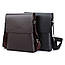 Стильна чоловіча сумка Polo крос-боді, м'яка екошкіра, коричнева, фото 3