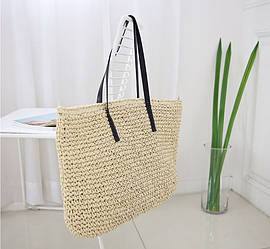 Сумка жіноча пляжна містка з підкладкою крафтовий, світло-бежева