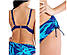 Роздільний Купальник жіночий бюст на поролоні великих розмірів, синій з рослинним узором, фото 4