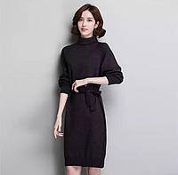 Сукня трикотажне жіноче оверсайз, чорне, розмір S/M/L