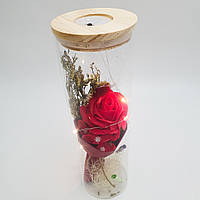 Роза в колбе UKC с LED подсветкой 23 см Красная (hub_LonC65750) [122-HBR]