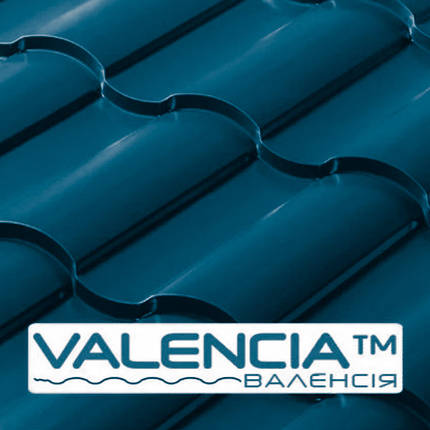 Металочерепиця VALENCIA 0,45 мм PE RAL 5010 Optima Steel, фото 1
