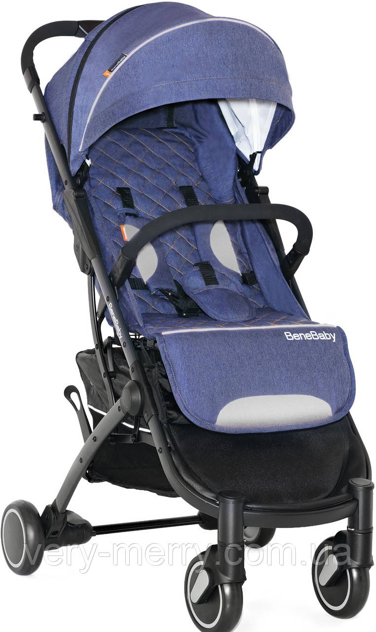 Прогулянкова коляска Bene Baby D200 (синя на чорній рамі) + безкоштовна доставка