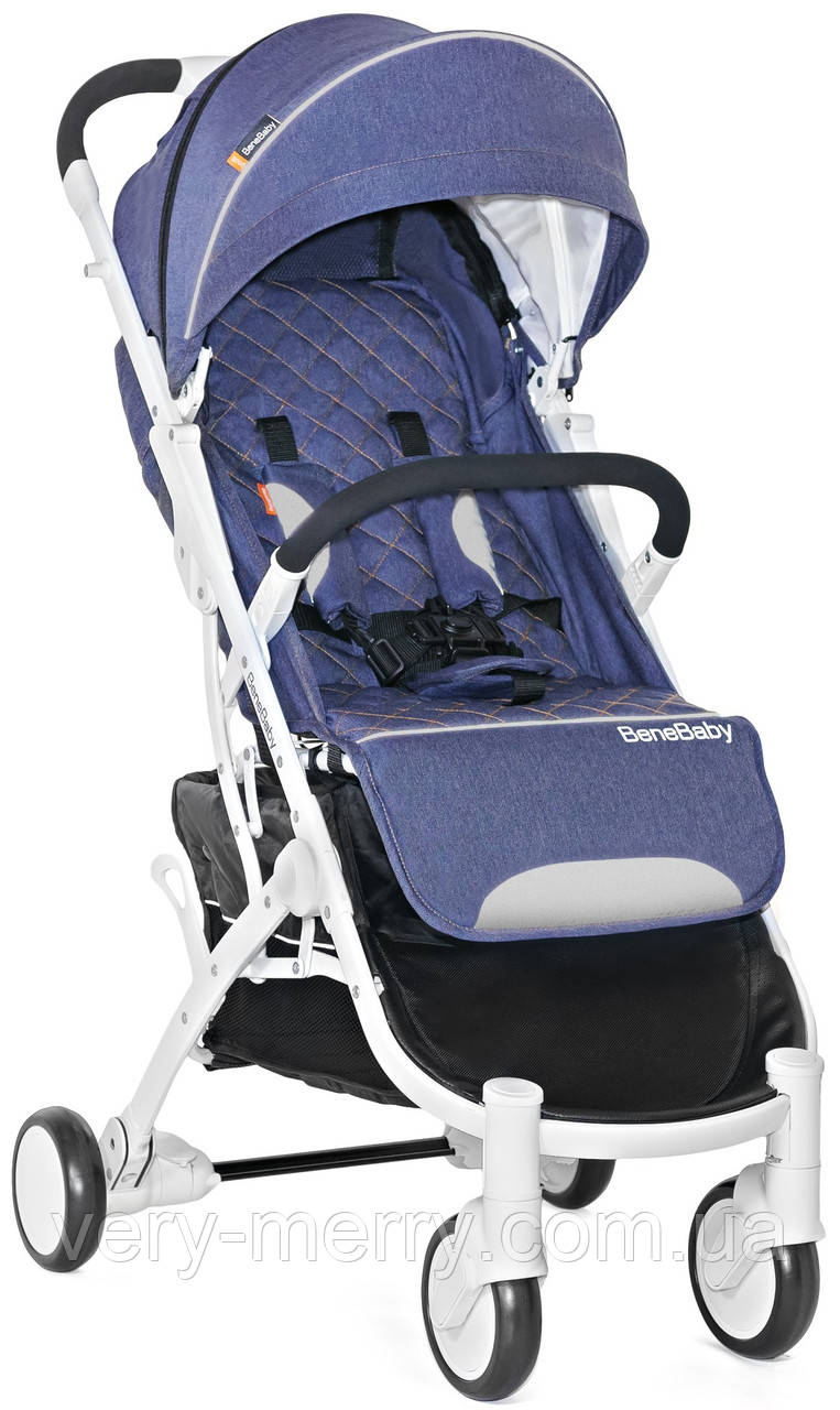 Прогулянкова коляска Bene Baby D200 (джинс на білій рамі) + безкоштовна доставка