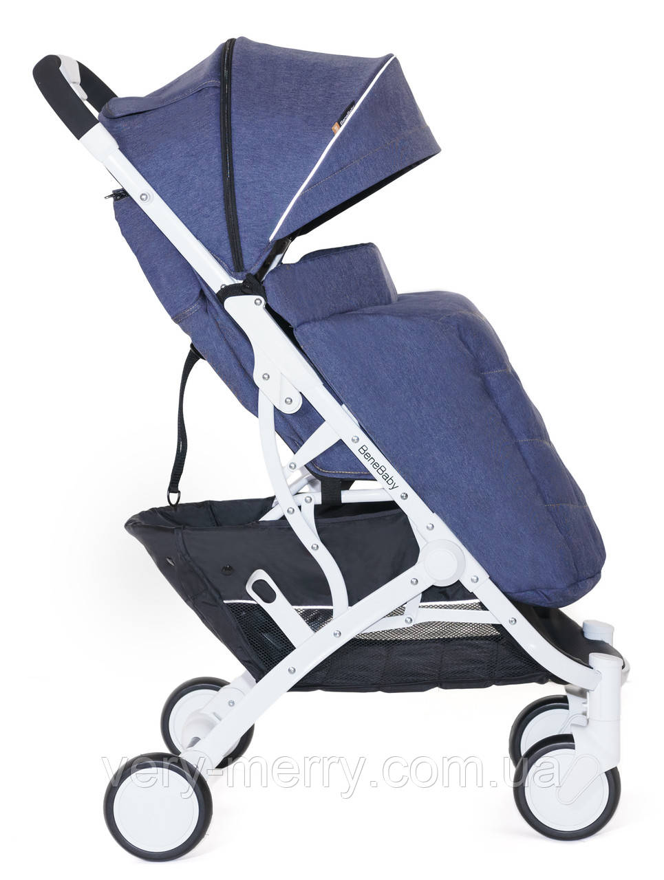 Прогулочная коляска Bene Baby D200 (джинс на белой раме) + бесплатная доставка - фото 2 - id-p1133989400