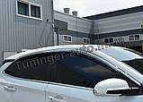 Дефлектори вікон із хром молдингом, вітровики Hyundai Kona 2017- (AutoClover/Корея/D960), фото 4