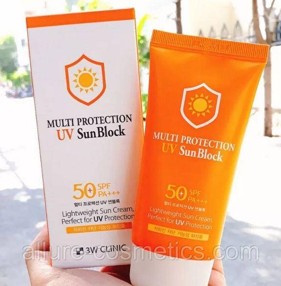 Сонцезахисний крем 3W CLINIC Multi UV Protection Sun Block SPF 50 PA+++ - 70ml