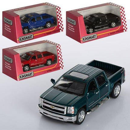 KMKT5381W Машина металева Kinsmart Chevrolet Silverado в коробці 16*8,5*7,5см, фото 1