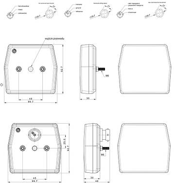 Ліхтар габаритний світлодіодний Fristom FT-225 LED з покажчиком повороту, фото 2