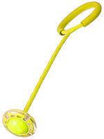 Скакалка що світиться, крутилка з коліщатком на одну ногу | Нейроскакалка жовта, з доставкою