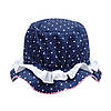 Літня бавовняна панама на зав'язках для дівчаток Кішечки синій David's Star, фото 3
