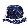 Літня бавовняна панама на зав'язках для дівчаток Кішечки синій David's Star, фото 2