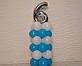 Композиція з повітряних кульок "Стійка з цифрою "6" біло-блакитна на день народження хлопчика, фото 6