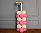 Композиція з повітряних кульок "Стійка з цифрою "7" (біло-рожевий), фото 4