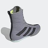 Боксерки Adidas Box Hog 3 сірі, взуття для боксу Адідас, фото 2